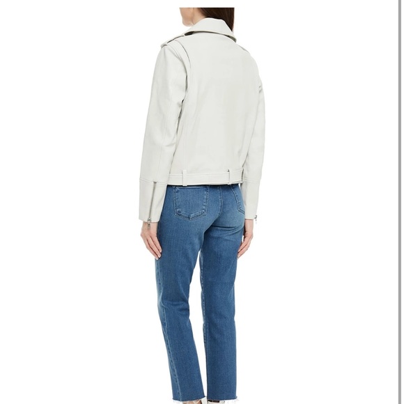 J BRAND Maysen leather biker jacket in cream - Picture 4 of 6